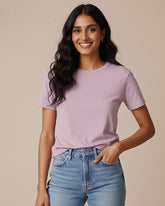 Solid Lavender Cotton T-Shirt